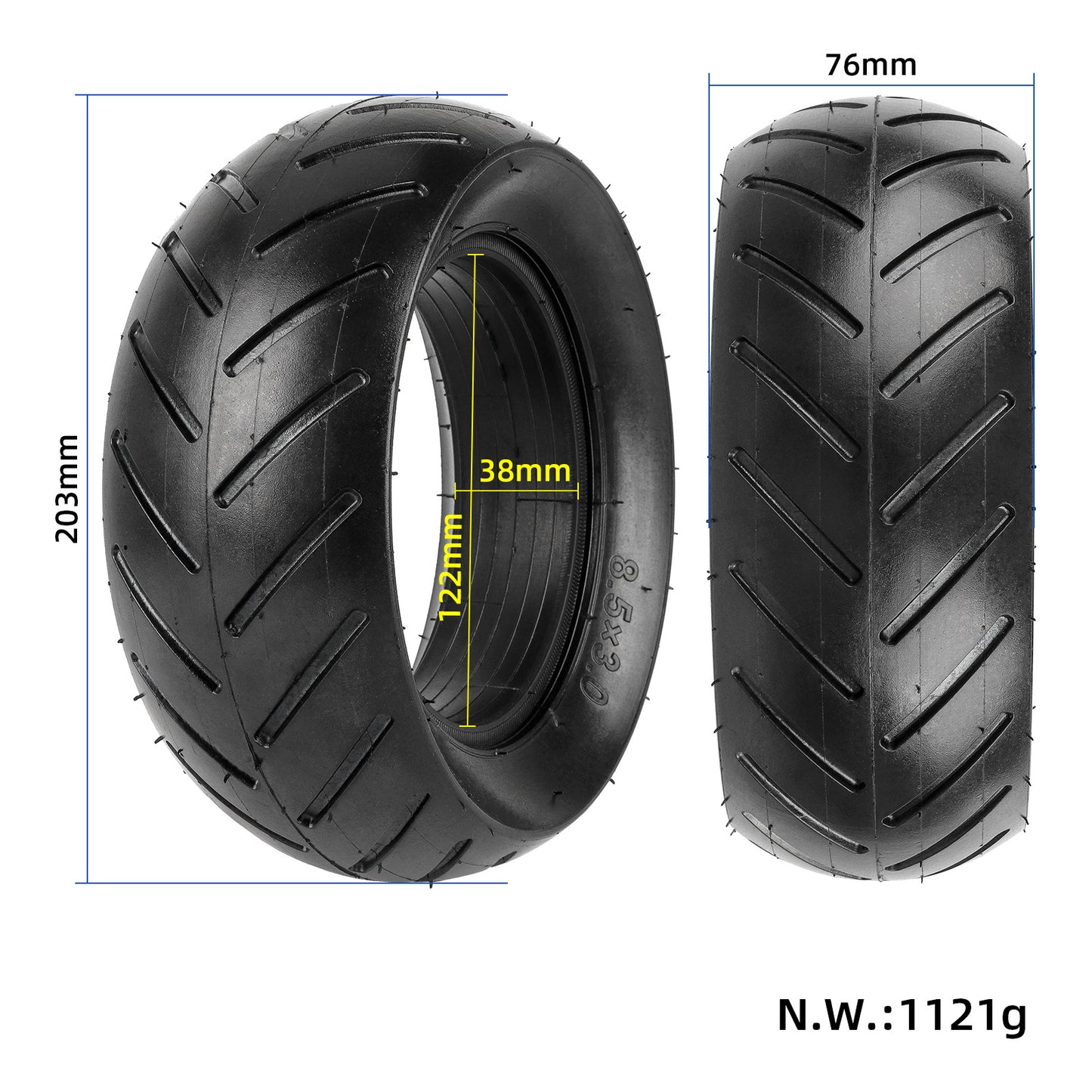 8.5x3 Solid Tire fit Vsett 8 Vsett 9 Zero 8 Zero 9 Kugoo X1 Kugoo G2 Pro