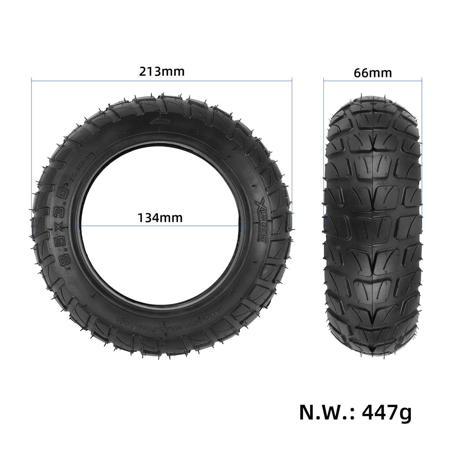 8.5x3 Tubed Off-Road Tire for Kugoo G2 Pro Zero 8 Vsett 9+ GoWheels X9  Electric Scooters