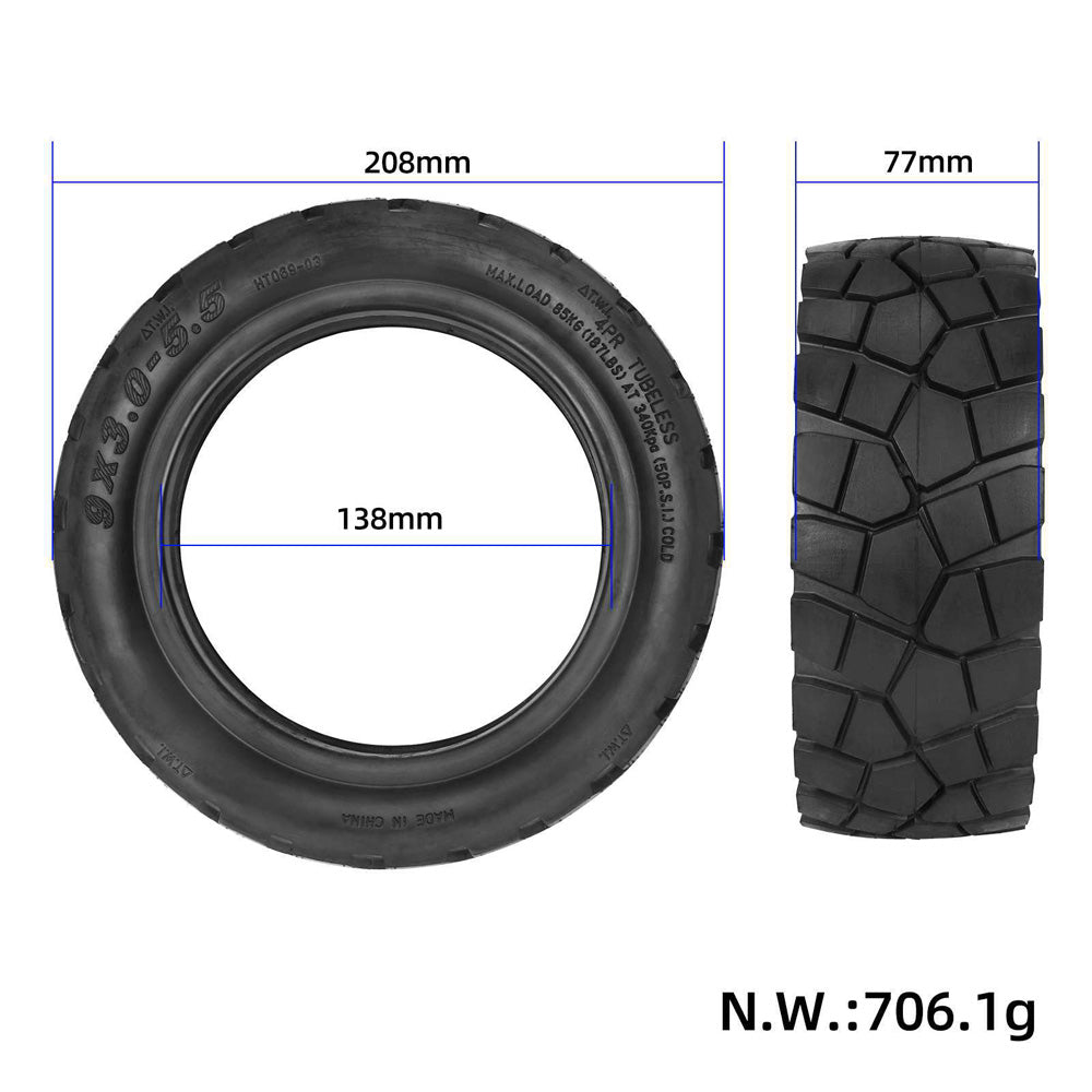 9X3.0-5.5 Tubeless Tyre for Kugoo G2 Pro Electric Scooter 9" Tire