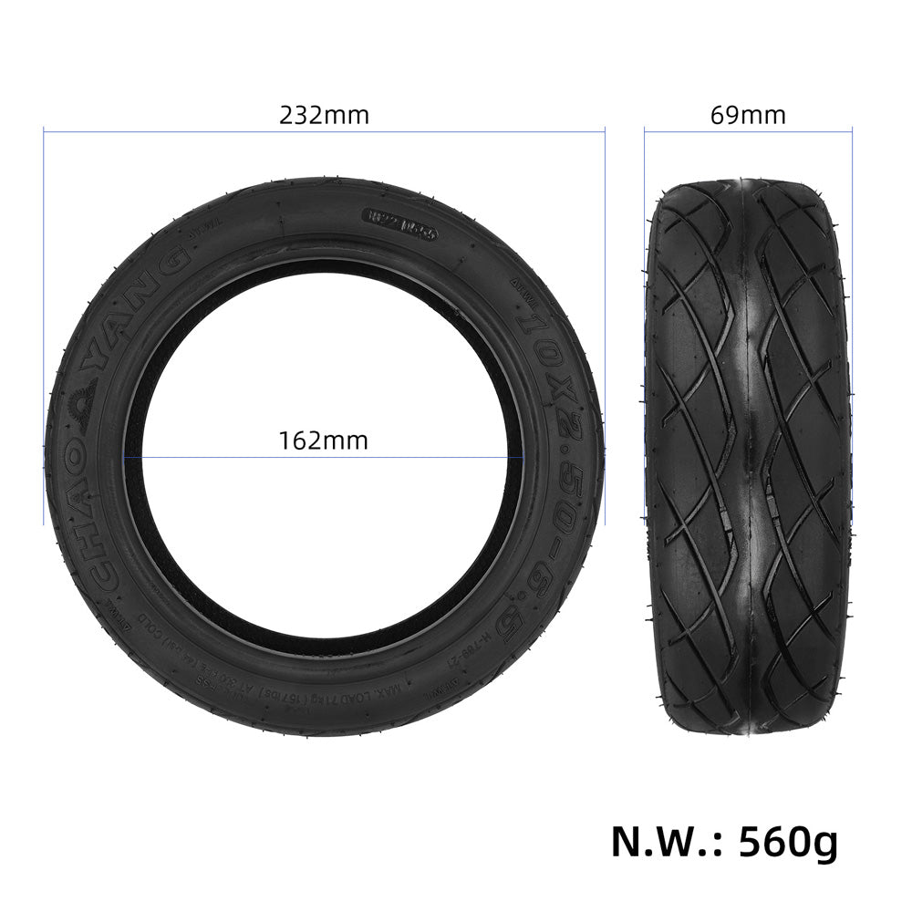 10x2.50-6.5 Tubeless Tire fit Pure Air 3 Ninebot Max and InMotion S1