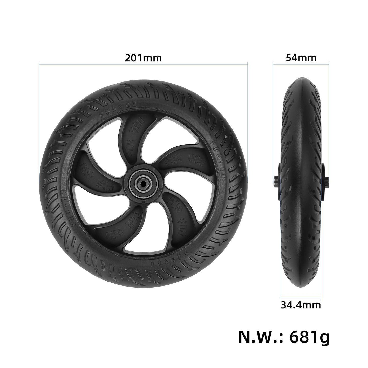 8Inch Wheel for Kugoo S1/S2/S3, E-Twow, Moovway, and Evercross Electric Scooters